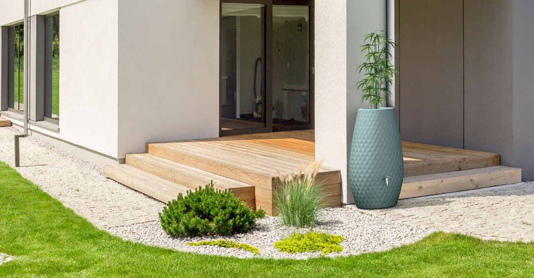 Regenton Triagon Agave Green 230L beplantbaar zonder kraantje - Afbeelding 2